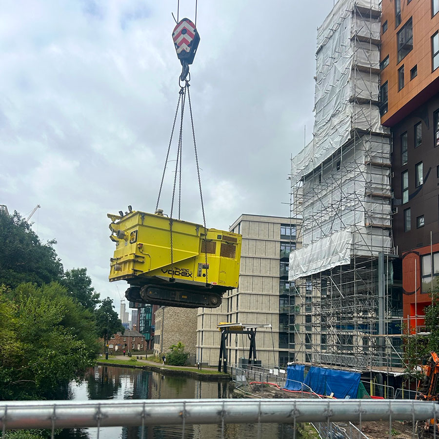 Tracked mini suction excavator in action, showing compact Vac-Ex equipment for safe vacuum excavation work